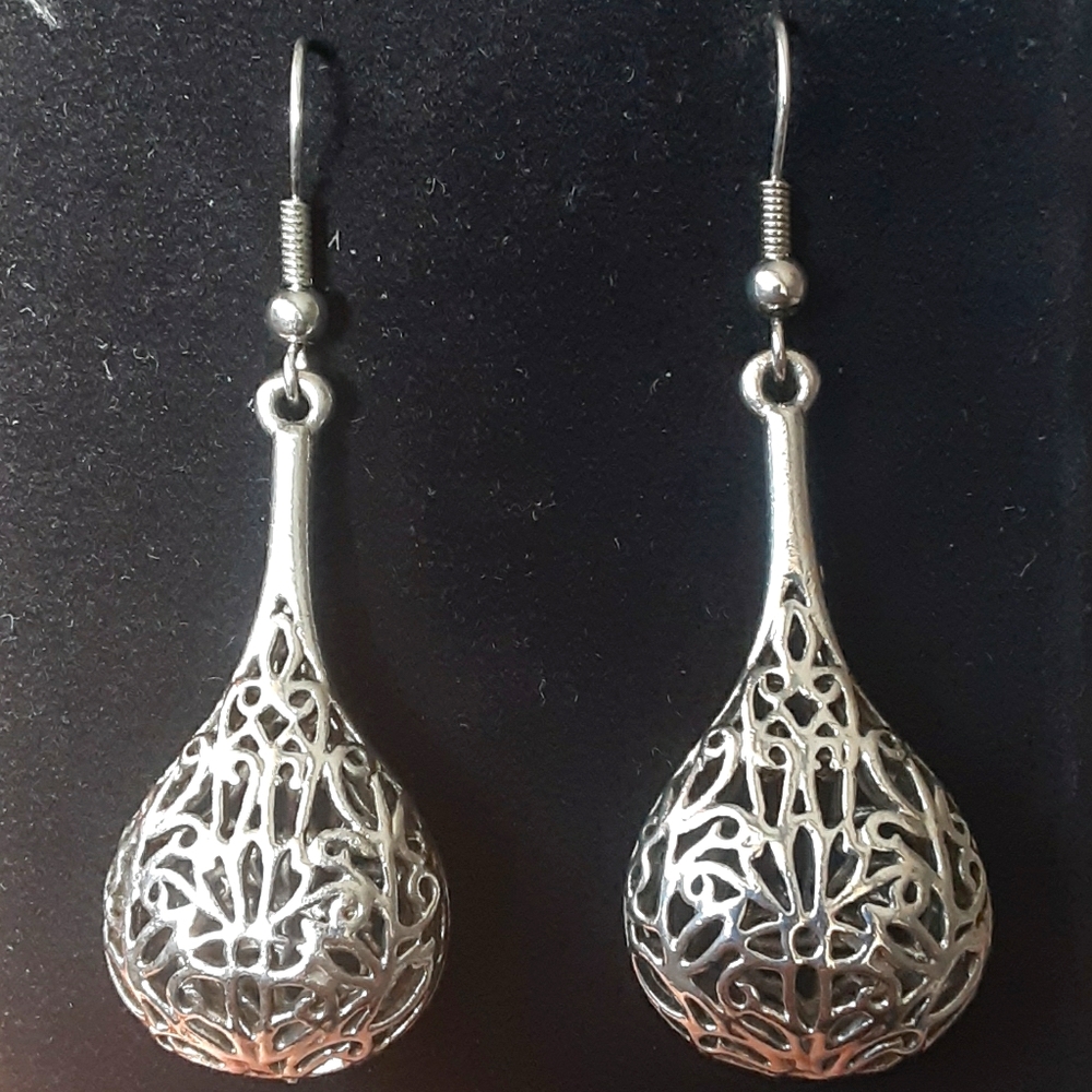 Novica Sterling Silver Floral Dangle Earrings